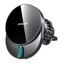   JOYROOM autós tartó (szellőzőre, mágneses, gyorstöltő, 15W, wireless, LED jelzés) FEKETE
