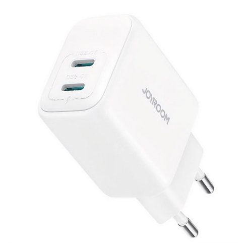 JOYROOM hálózati töltő 2 Type-C aljzat (20W, PD gyorstöltő 3.0) FEHÉR