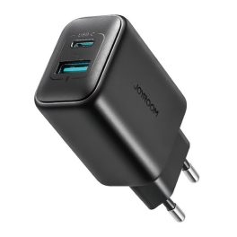   JOYROOM hálózati töltő USB+Type-C aljzat (25W, PD gyorstöltő 3.0) FEKETE