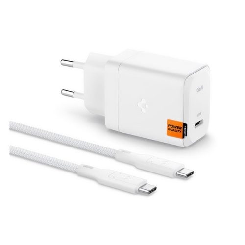 SPIGEN ARCSTATION PRO hálózati töltő Type-C aljzat (65W, GaN, PD gyorstöltő 3.0 + Type-C kábel) FEHÉR