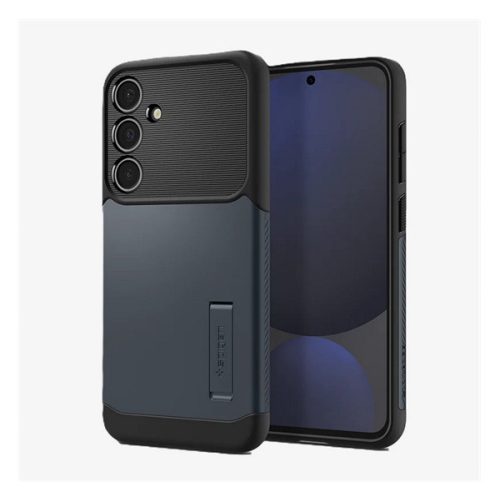 SPIGEN SLIM ARMOR szilikon telefonvédő (ütésállóság, műanyag hátlap, kitámasztó) SÖTÉTKÉK