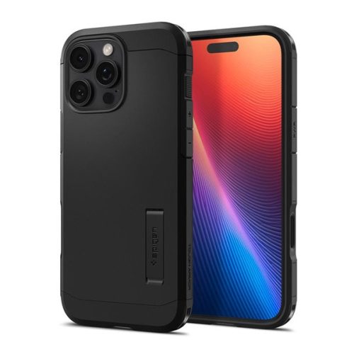 SPIGEN TOUGH ARMOR MAG T műanyag telefonvédő (ütésállóság, kitámasztó, MagSafe) FEKETE