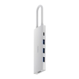   XIAOMI Type-C HUB 5in1 (aktív, 3 USB+2 Type-C aljzat) FEHÉR