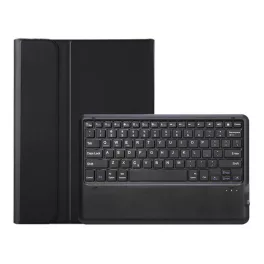   Tok álló, bőr hatású (FLIP, bluetooth billentyűzet, asztali tartó, QWERTY, angol nyelvű) FEKETE