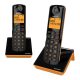 ALCATEL S280 DUO telefon készülék (vezeték nélküli, 1 bázis, 2 kézibeszélő, nagy kijelző, DECT) FEKETE/NARANCSSÁRGA