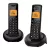 ALCATEL E160 DUO telefon készülék (vezeték nélküli, 1 bázis, 2 kézibeszélő, kijelző, DECT) FEKETE