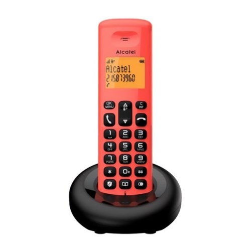 ALCATEL E160 telefon készülék (vezeték nélküli, kijelző, DECT) PIROS