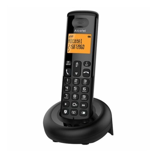 ALCATEL E160 telefon készülék (vezeték nélküli, kijelző, DECT) FEKETE