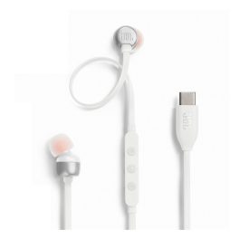   JBL T310C fülhallgató SZTEREO (Type-C, hangerőszabályzó, felvevő gomb, lapos kábel) FEHÉR