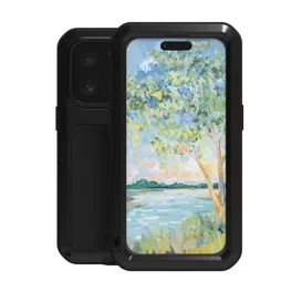   LOVE MEI Powerful defender műanyag telefonvédő (fém keret, erős ütésállóság, porálló + képernyővédő üveg) FEKETE