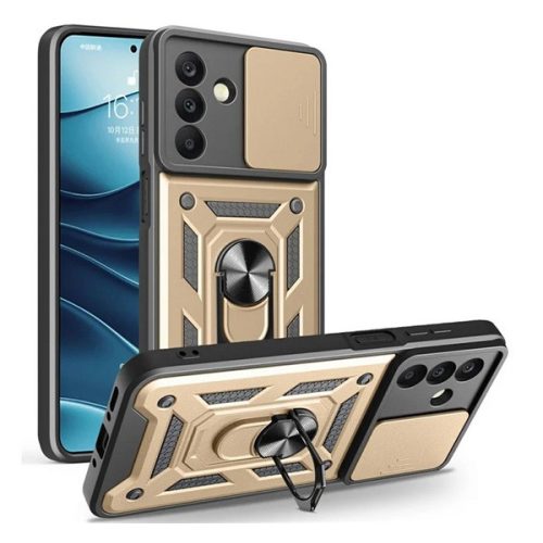 Defender szilikon telefonvédő (ütésállóság, tartógyűrű, kameravédő) ARANY