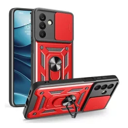   Defender szilikon telefonvédő (ütésállóság, tartógyűrű, kameravédő) PIROS