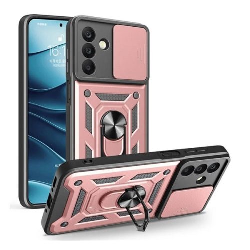 Defender szilikon telefonvédő (ütésállóság, tartógyűrű, kameravédő) ROZÉARANY