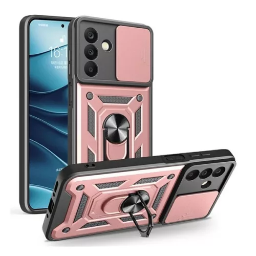 Defender szilikon telefonvédő (ütésállóság, tartógyűrű, kameravédő) ROZÉARANY