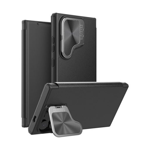 NILLKIN QIN PRO tok álló, bőr hatású (FLIP, oldalra nyíló, kártyazseb, kameravédő) FEKETE