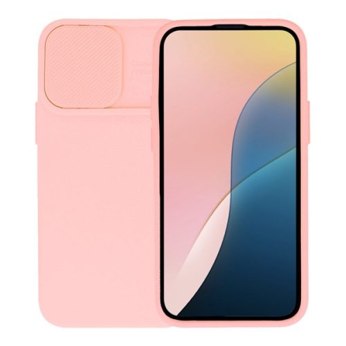 Szilikon telefonvédő (matt, mikrofiber plüss belső, kameravédő) VILÁGOS RÓZSASZÍN
