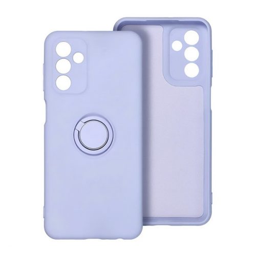 Szilikon telefonvédő (tartógyűrű, mikrofiber plüss belső, mágneses, kameravédő) LILA
