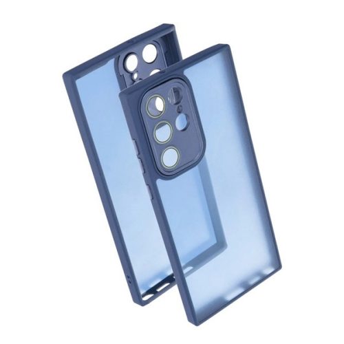 Szilikon telefonvédő (ütésállóság, akril hátlap, kameravédő) SÖTÉTKÉK