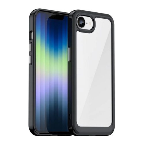 Szilikon telefonvédő (ütésállóság, átlátszó hátlap) FEKETE