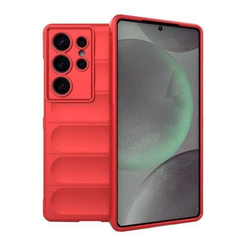 Szilikon telefonvédő (ütésállóság, kameravédő, 3D) PIROS