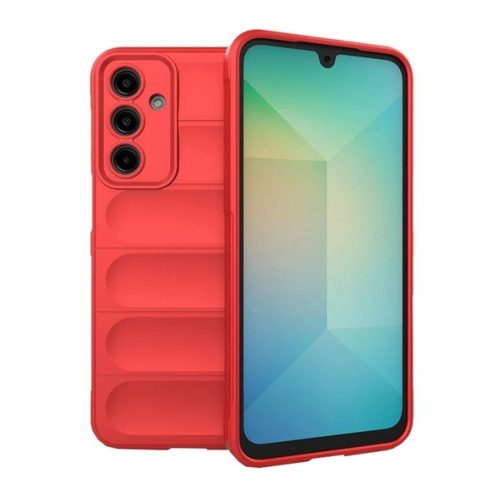 Szilikon telefonvédő (ütésállóság, kameravédő, 3D) PIROS