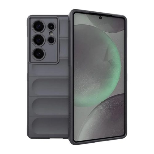 Szilikon telefonvédő (ütésállóság, kameravédő, 3D) SÖTÉTSZÜRKE