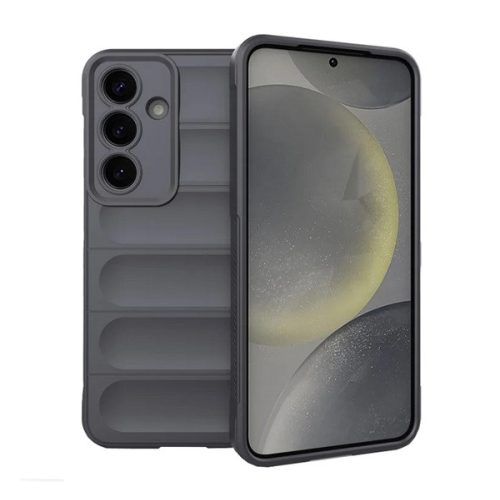 Szilikon telefonvédő (ütésállóság, kameravédő, 3D) SÖTÉTSZÜRKE