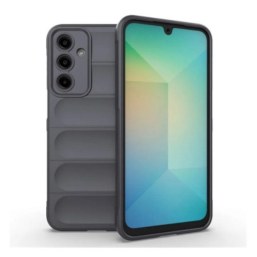 Szilikon telefonvédő (ütésállóság, kameravédő, 3D) SÖTÉTSZÜRKE