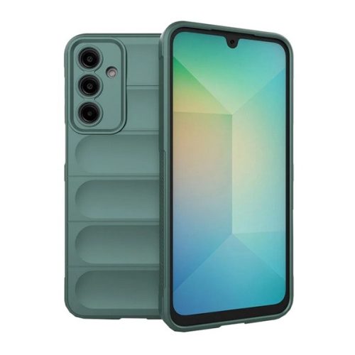 Szilikon telefonvédő (ütésállóság, kameravédő, 3D) SÖTÉTZÖLD