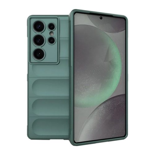 Szilikon telefonvédő (ütésállóság, kameravédő, 3D) SÖTÉTZÖLD