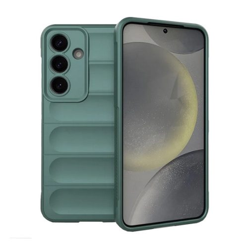 Szilikon telefonvédő (ütésállóság, kameravédő, 3D) SÖTÉTZÖLD