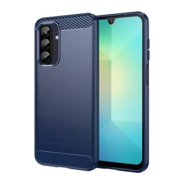   Szilikon telefonvédő (ütésállóság, légpárnás sarok, szálcsiszolt, karbon minta) SÖTÉTKÉK
