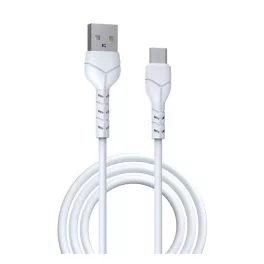   DEVIA KINTONE adatkábel (USB - Type-C, 10W, gyorstöltő, cipőfűző, 100cm) FEHÉR