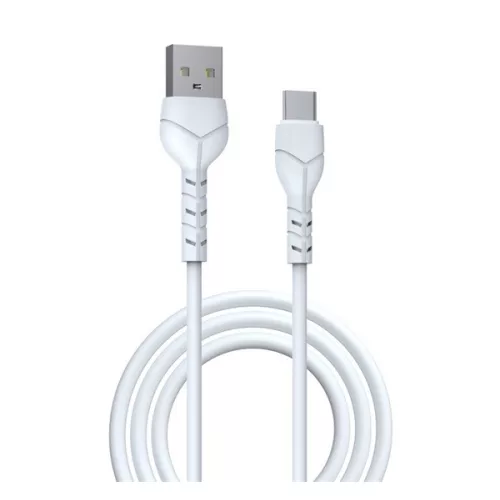 DEVIA KINTONE adatkábel (USB - Type-C, 10W, gyorstöltő, cipőfűző, 100cm) FEHÉR