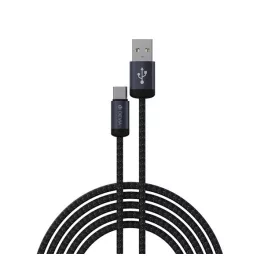   DEVIA GRACIOUS adatkábel (USB - Type-C, 10W, gyorstöltő, cipőfűző, 100cm) FEKETE