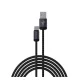 DEVIA GRACIOUS adatkábel (USB - Type-C, 10W, gyorstöltő, cipőfűző, 100cm) FEKETE