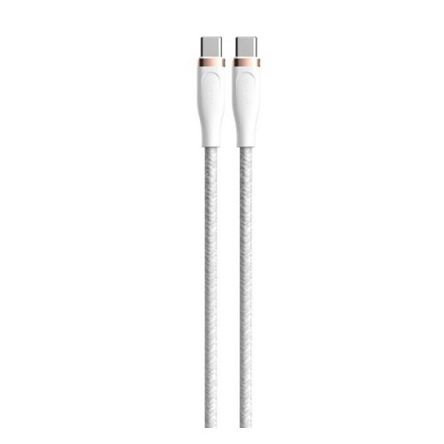 DEVIA STAR adatkábel (Type-C - Type-C, 60W, PD gyorstöltő, 150cm, cipőfűző) FEHÉR