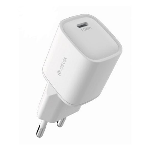 DEVIA SMART MINI hálózati töltő Type-C aljzat (20W, PD gyorstöltő) FEHÉR