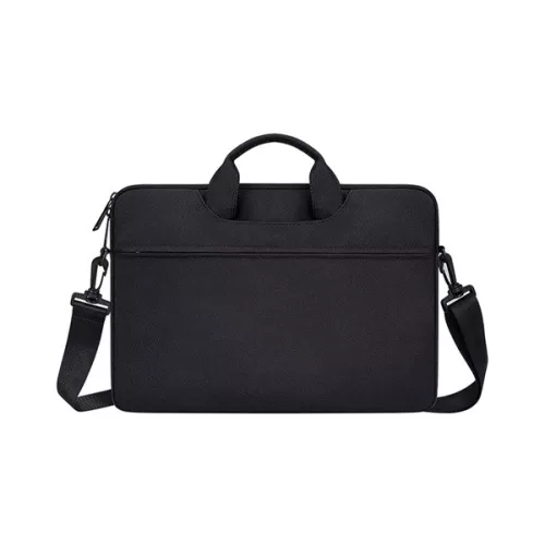 DEVIA JUSTYLE kézitáska álló LAPTOP/NOTEBOOK/TABLET (univerzális, textil, kézpánt, 13-14.2" méret) FEKETE