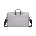 DEVIA JUSTYLE kézitáska álló LAPTOP/NOTEBOOK/TABLET (univerzális, textil, kézpánt, 13-14.2" méret) SÖTÉTSZÜRKE
