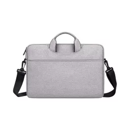   DEVIA JUSTYLE kézitáska álló LAPTOP/NOTEBOOK/TABLET (univerzális, textil, kézpánt, 13-14.2" méret) SÖTÉTSZÜRKE