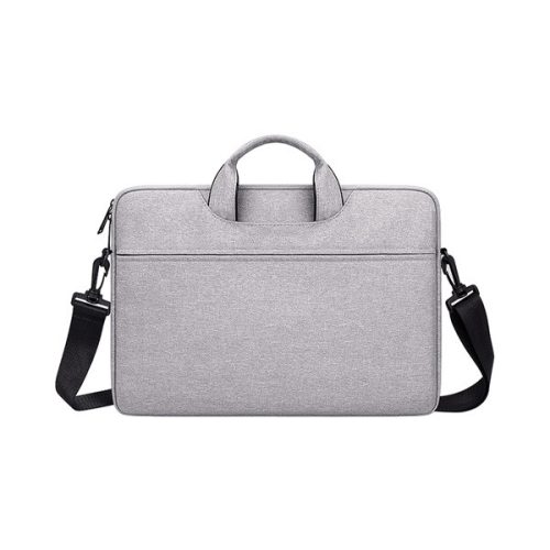 DEVIA JUSTYLE kézitáska álló LAPTOP/NOTEBOOK/TABLET (univerzális, textil, kézpánt, 15-16.2" méret) SÖTÉTSZÜRKE