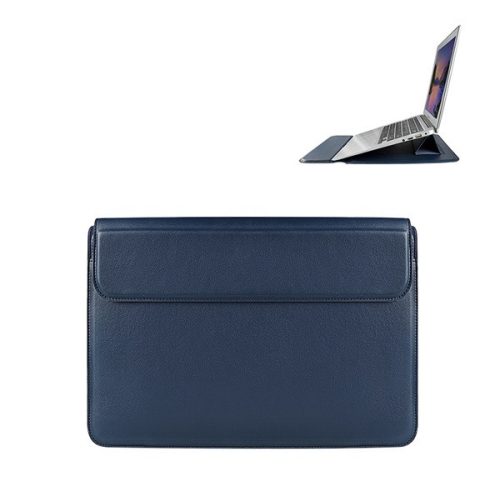 DEVIA tok fekvő, bőr hatású LAPTOP/NOTEBOOK/TABLET (univerzális, asztali tartó, ultravékony, 13.3" méret) SÖTÉTKÉK