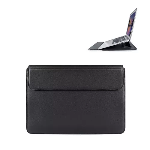 DEVIA tok fekvő, bőr hatású LAPTOP/NOTEBOOK/TABLET (univerzális, asztali tartó, ultravékony, 15.4" méret) FEKETE