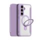 DUX DUCIS SKIN X PRO tok álló, bőr hatású (FLIP, oldalra nyíló, RFID, kitámasztó, MagSafe) LILA