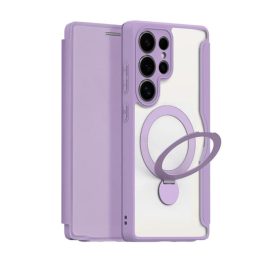 DUX DUCIS SKIN X PRO tok álló, bőr hatású (FLIP, oldalra nyíló, RFID, kitámasztó, MagSafe) LILA   DUX DUCIS SKIN X PRO tok álló, bőr hatású (FLIP, oldalra nyíló, RFID, kitámasztó, MagSafe) LILA