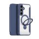 DUX DUCIS SKIN X PRO tok álló, bőr hatású (FLIP, oldalra nyíló, RFID, kitámasztó, MagSafe) SÖTÉTKÉK