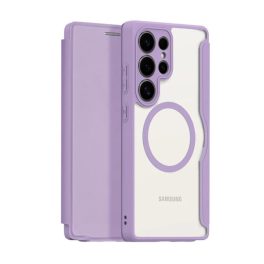 DUX DUCIS SKIN X PRO tok álló, bőr hatású (FLIP, oldalra nyíló, RFID, MagSafe) LILA   DUX DUCIS SKIN X PRO tok álló, bőr hatású (FLIP, oldalra nyíló, RFID, MagSafe) LILA