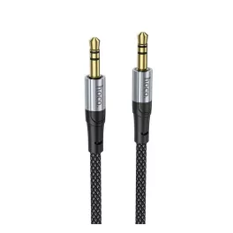   HOCO audió kábel (3.5mm jack - 3.5mm jack, AUX, cipőfűző, 100cm) FEKETE