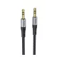 HOCO audió kábel (3.5mm jack - 3.5mm jack, AUX, cipőfűző, 100cm) FEKETE